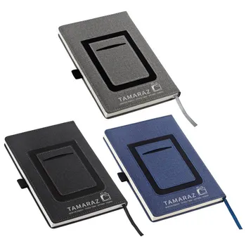 מחברת a5 ממותגת עם כיס לנייד