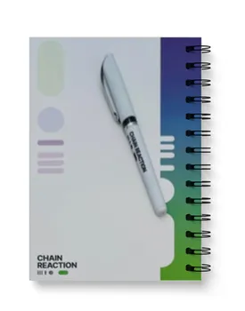 מחברת ספירלה ועט ממותגים